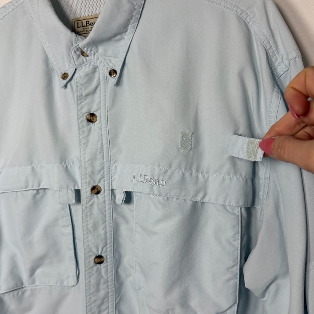 L.L. Bean Mens‎ Fishing Shirt Breathable Vented Long Sleeve Button Front Outdoor - Picture 8 of 17